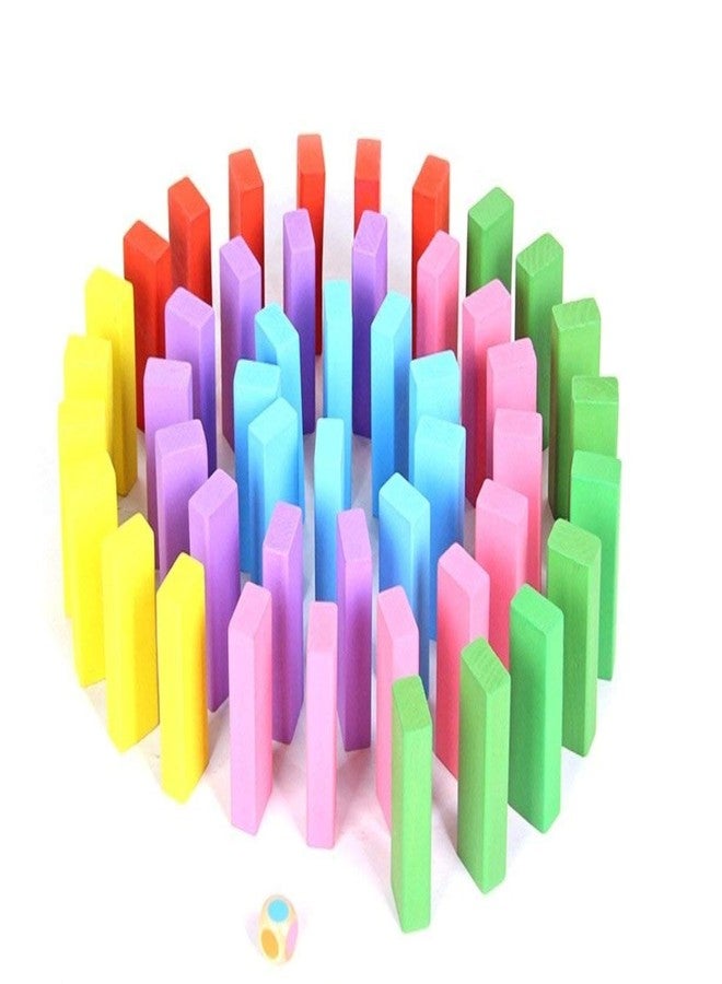 SHIPEASE شيب إيز 51 قطعة مكعبات خشبية مع 4 نرد، ألعاب تكديس، أحجية تعليمية، لعبة رياضيات تحدي، لعبة برج متدحرج، للأطفال والكبار (ملون) - Image 5